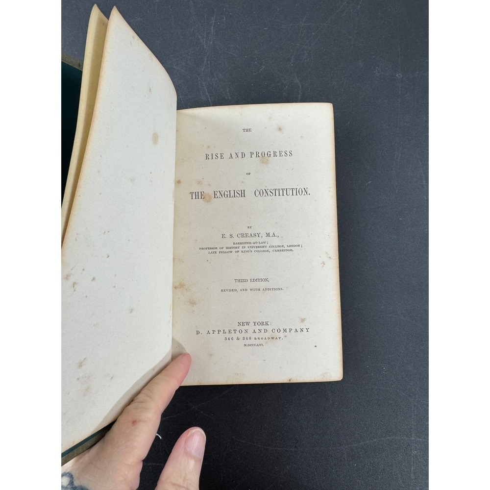 1856 The Rise and Progress of the English Constitution E. S. Creasy 3rd Ed Book - Picture 4 of 9